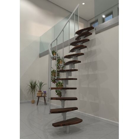Minka Raumspartreppe Monte Carlo 35 - 293,8cm Geschosshöhe Walnuss Weiß