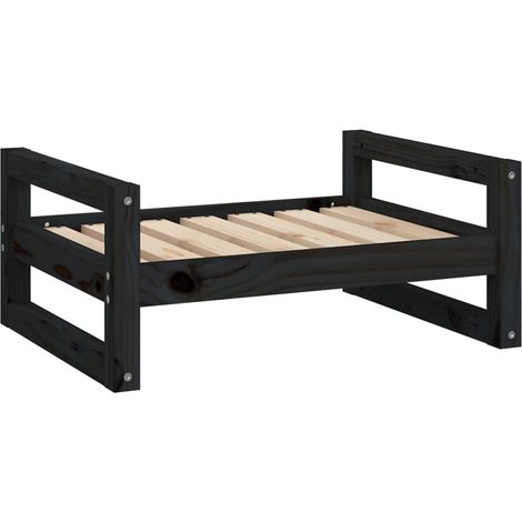 Cuccia per Cani Nera 65,5x50,5x28cm in Legno Massello di Pino vidaXL (1/5)