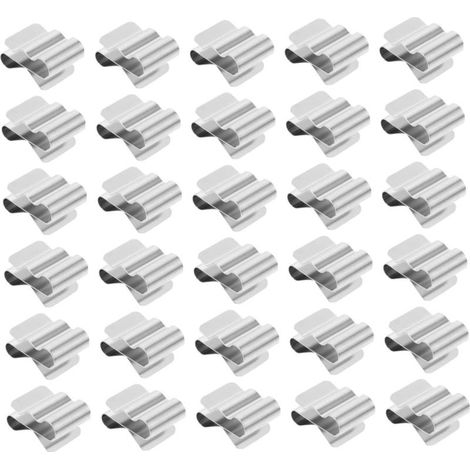 30-piece set of metal clips for solar cables, stainless steel spring clamps for fastening and cable management on photovoltaic module frames, quick installation and (1/5)