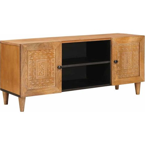 TV Cabinet Light brown 105 x 33 x 46 cm Solid mango wood vidaXL (1/5)