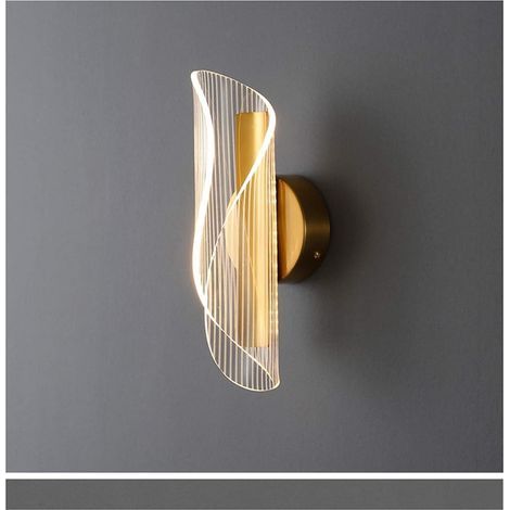Appliques Murales Dorées Neuves Pour Chambre, Chevet, Couloir, Salon, Bureau, Style Nordique, Lampe de Chevet, Grenier, Passage, Appliques Murales Led/Blanc Froid (1/5)