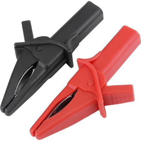 Gator Clips, Rouge Noir, 2 Pièces pour Oscilloscope, Entièrement isolé, Connexion Facile au Câble de Test Automatique HT30A, Poignée Dentée pour Fil Fin, Taille Mini et Facile à (1/5)