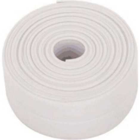 1PC(Blanche)Rouleaux Bande d'étanchéité Imperméable,Joint Salle de Bain,PVC Ruban de Calfeutrage Autocollant pour Cuisine,Toilettes WC,Baignoire