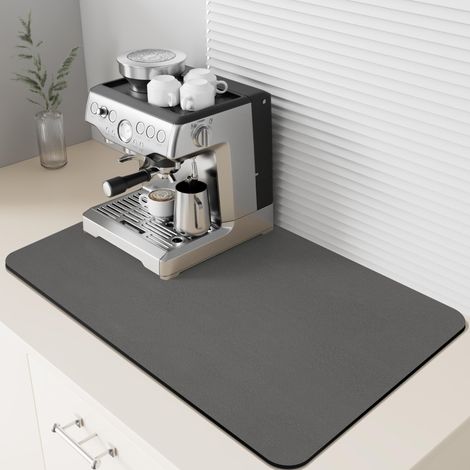 Tapis en Caoutchouc pour Machine à Café, Tapis de Séchage Absorbant pour Vaisselle pour Plan de Travail de Cuisine - Tapis de Bar pour Comptoirs Accessoires Compatibles avec Machine à Espresso (1/5)