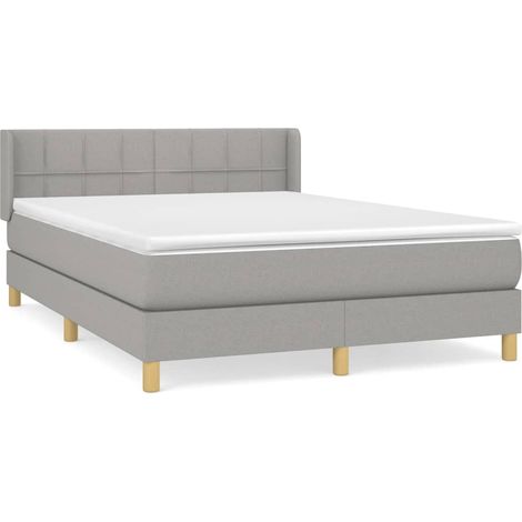 Maison Exclusive - Cama box spring con colchón tela gris claro 14 (1/5)