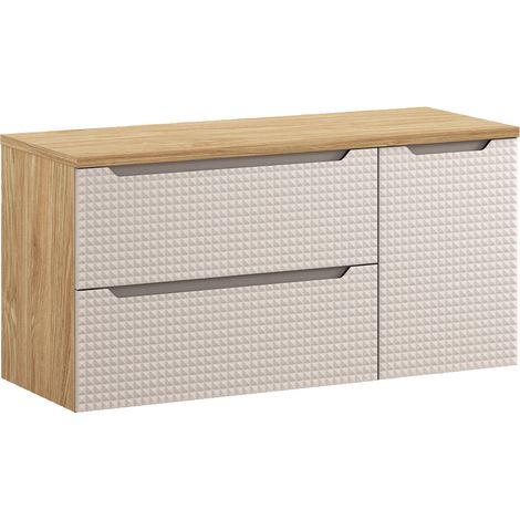 Mobile bagno senza lavabo Mallory beige e marrone 120cm