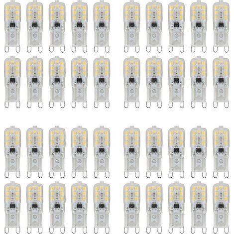 40 x G9 5W LED-Kapsellampen, dimmbar, Ersatz für 220-240V Wechselstrom, warmweiß (1/5)