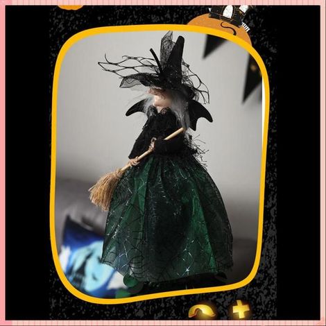 AUCUNE ornements de poupée de sorcière de dessin animé. Poupées de sorcière d'halloween, décoration de maison, linge decoration (1/5)