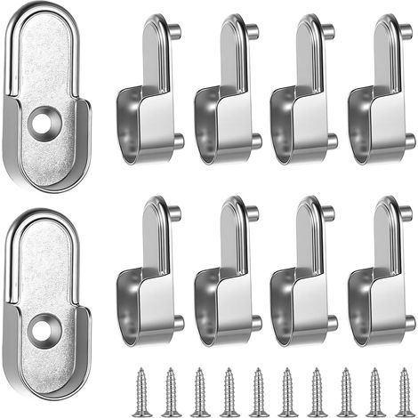 10 Pcs Support Barre Penderie, Support Tringle Penderies, Supports Barre Dressing Penderie, Supports Tringle Rideau Dressing pour vêtements, avec vis (1/5)