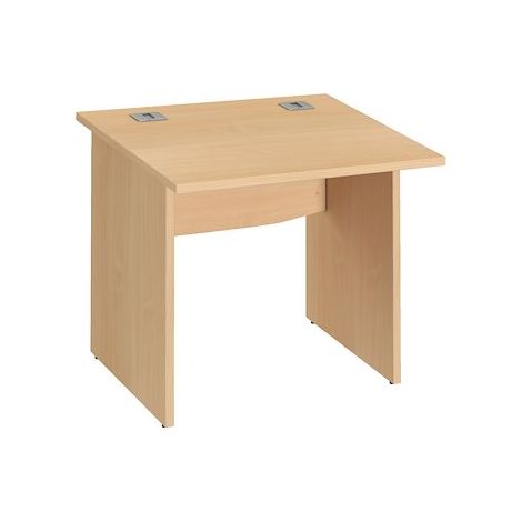 Bureau droit hêtre L 80 cm piètement plein hêtre Essens - Maxiburo