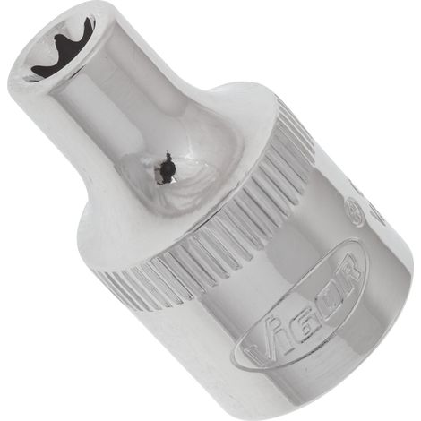VIGOR T Steckschlüsseleinsatz, V2726N, 3/8 Zoll (10 mm) Vierkant, E Profil, SW E6 (1/3)