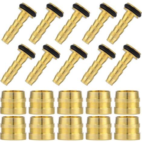 10 Set Olive And Barb - Insert De Connecteur De Tuyau De Frein Hydraulique - VéLo Replacement Pour PièCe De Rechange - Insert De Connecteur And Olive Pour Tuyau Frein Hydraulique (pour tektro) (1/5)