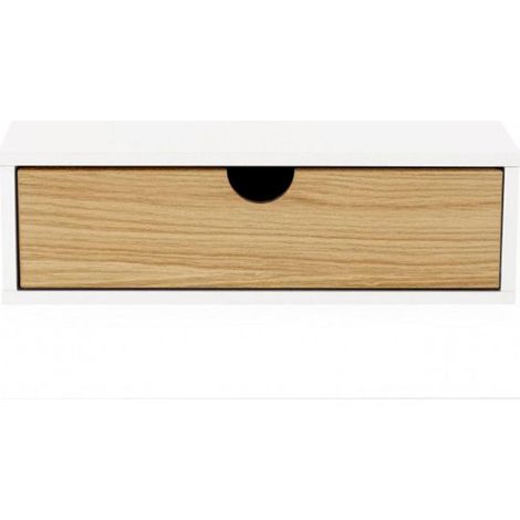 Chevet Mural Design en Bois "Tafar" 40cm Blanc (1/4)