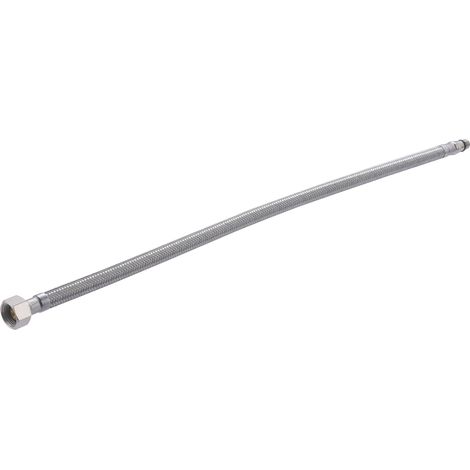Flexible de Acero Inox para Grifería paso Interior 8 mm QUICK PLOMBERIE - Hembra 3/8 Macho 10x100 Longitud 50cm - DN8