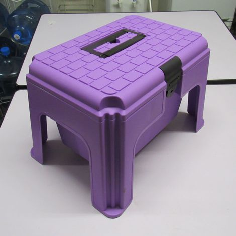 Large Tool Storage Box (Purple Plastic Step Stool Utility Case)