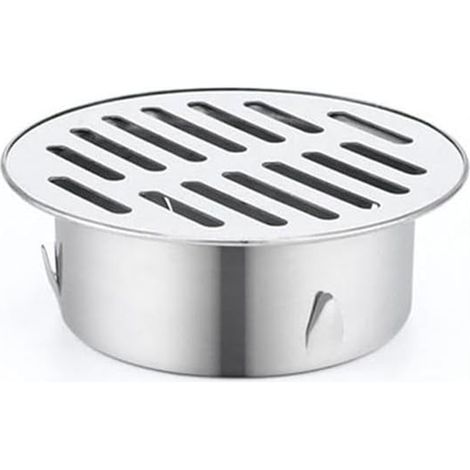 Siphon de sol rond en acier inoxydable, filtre anti-colmatage, balcon, terrasse, outils ménagers, siphon de sol de jardin extérieur (diamètre 110 mm) (1/5)