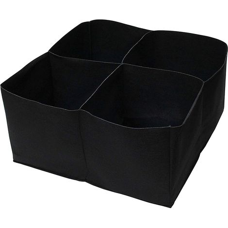 Atmungsaktiver Pflanzsack aus Filz, 60 x 60 x 30 cm, 4 Fächer für den Gemüsegarten