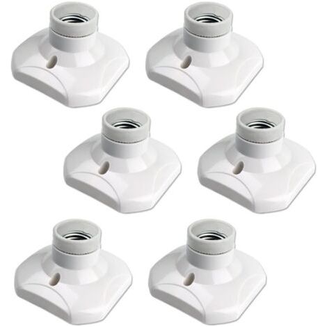 Lot de 6 Douille Plafond E27 à Visser AC 220-240V, Support Douille pour Ampoule LED ,Base Plafonnier Culot E27