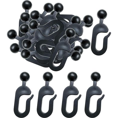 56 Stück – Transparente Gardinenhaken aus Kunststoff, schwarz, Größe 1 - 56 Stück – Transparente Gardinenhaken aus Kunststoff, schwarz, Größe 1 (1/5)