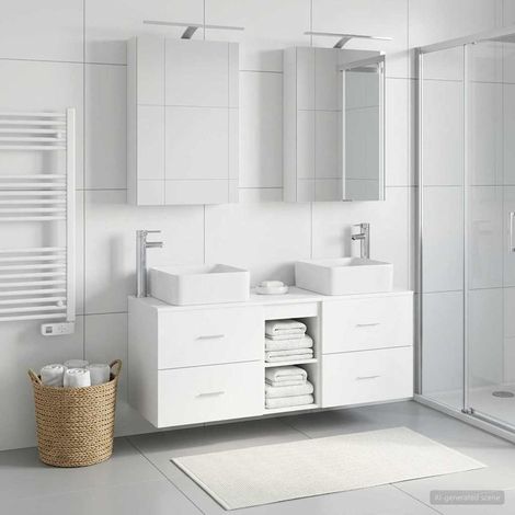 vidaXL Juego de muebles de baño 5 uds. Blanco (1/5)