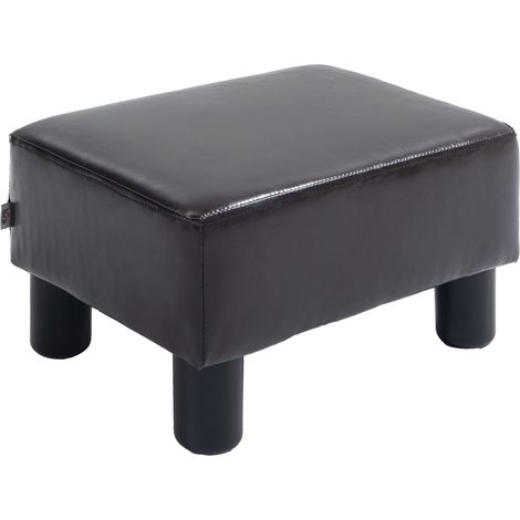 Tabouret repose-pieds, ottoman rectangulaire, repose-pieds, simili cuir, jusqu'à 100 kg, pour salon, café (1/5)