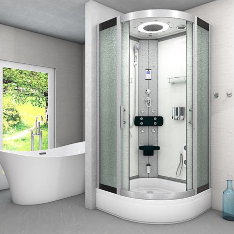 Duschkabine Dusche D58-60M0-EC Komplettdusche Fertigdusche 100x100 cm (1/5)