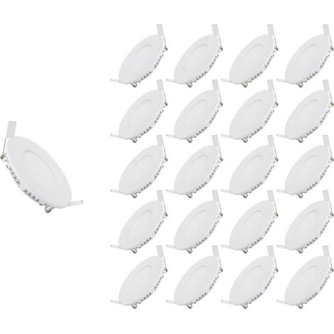 Spot LED Encastrable Rond BLANC 12W - Pack de 20 - Blanc Froid 6000K - 8000K - SILAMP (1/2)