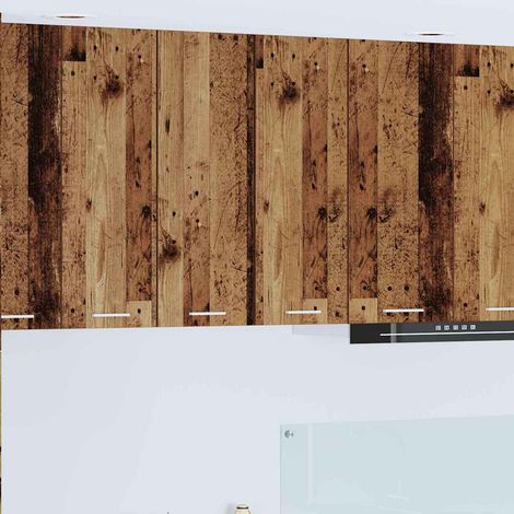 Hängeschrank mit Tür 2 pcs Altes Holz und Weiß 30 x 31 x 80 cm