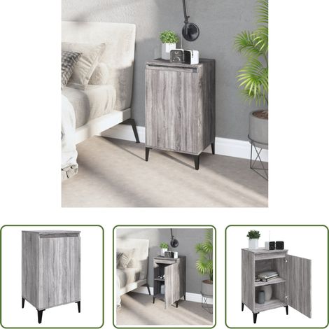 vidaXL Metallbeine -  Nachttisch Grau Sonoma 40x35x70 cm Holzwerkstoff (1/5)