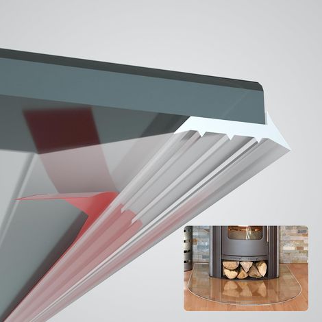 Lèvre d'étanchéité en silicone 4 voies pour plaque de cheminée, sol en verre, planche de four, sol, plaque de cheminée, longueur 6 m (1/5)