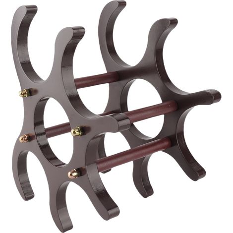 Porte-bouteilles en bois pour bouteilles de vin rouge (6 bouteilles) (1/5)