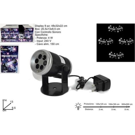 Decorazione Luci Natale Luminarie Proiettore Led Sonoro e Buone Feste