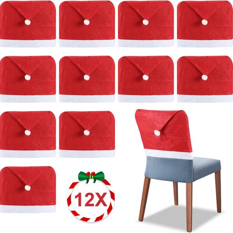 SWANEW Coprisedie di Natale. set di 12 coprisedie e 12 baubles. Coprisedie di Natale per decorare una cena (1/5)