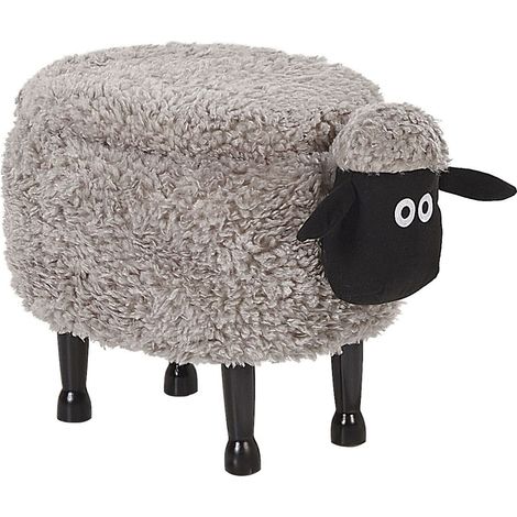 Storage Animal Stool SHEEP Fabric Grey (1/5)
