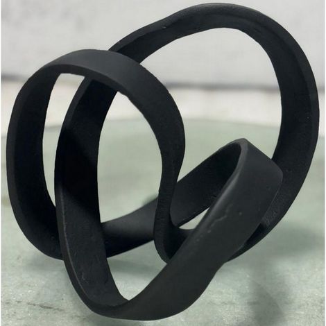 Cast Knot Ornament - Aluminium - L20 x W18 x H16 cm - Black