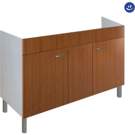 Mobile sottolavello cucina in legno nobilitato teak per lavelli inox dimensioni: cm (lxhxp)= 90x66x50