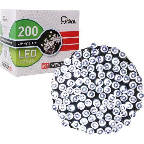 Luci natalizie a LED a risparmio energetico, 200 pezzi. Luce bianca fredda con effetto lampeggiante, per uso interno, lunghezza 11,5 m, IP44. (1/5)
