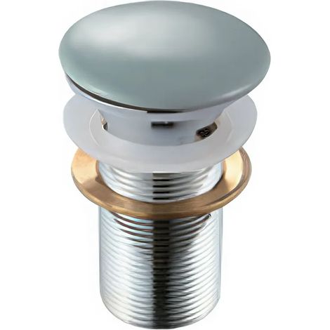Piletta click clack con tappo grigio cemento in ceramica senza troppopieno (1/4)