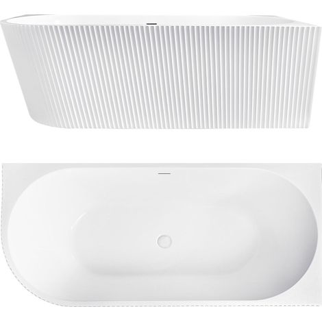Bañera De Esquina Rea Wenus 170 White Right  With Brushed Gold Plug Cap