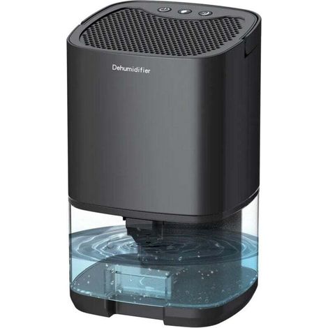 Bedroom Dehumidifier, Small Home Dehumidifier, 350 Ounce, 2500 Cubic Feet (350 Square Feet), with 7 LED Lights, Ultra-Quiet Auto Shut-Off, Black. (1/4)