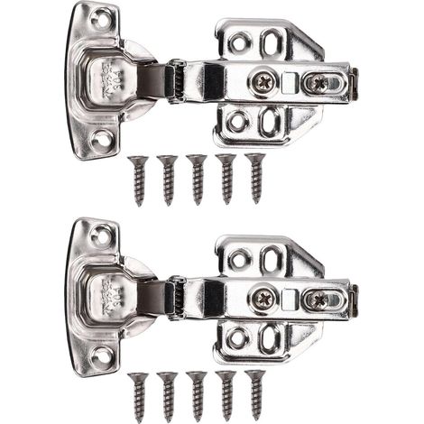 2 jeux de charnières à rebond, réglables pour porte d'armoire sans cadre d'épaisseur 16-22mm, outil de travail du bois, courbure centrale (1/5)