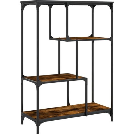 vidaXL Libreria Rovere Fumo 81x36x115 cm Legno Multistrato e Acciaio (1/5)