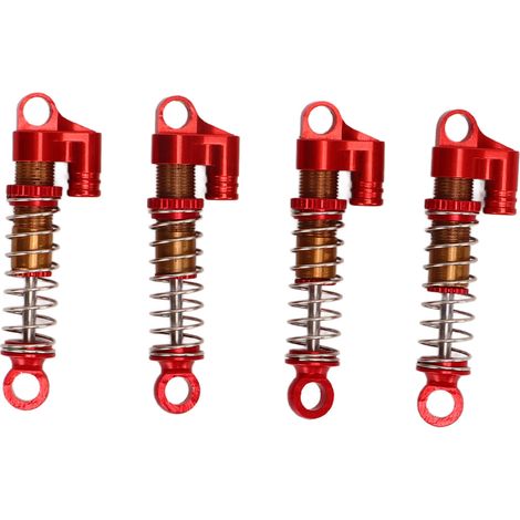 Amortisseurs avant et arrière réglables pour crawler RC FMS FCX24 1/18 et 1/24 (rouge) (1/5)