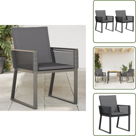 Chaises de jardin avec coussins lot de 2 noir résine tressée - Chaise De Jardin - Fauteuil De Jardin - Mobilier De Jardin - Décoration Extérieure - Résine Tressée (1/5)