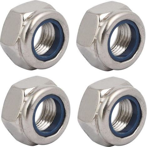 Écrou De Blocage À Gauche - M12 x 1,25 mm - Acier Inoxydable 304 - Pour Fixation Anti-Vibration - Lot De 4 (1/5)