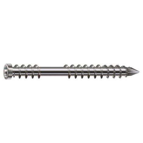 Spax – Vis terrasse A4 5,5x50mm – Tête cylindrique Torx – Lot de 200 – Pour bois dur et teck – Vissage rapide en série
