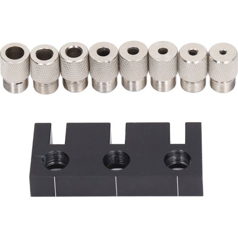 Gabarit de perçage 3 en 1 pour tenon rond, ouvre-trou à bois DIY, outils de menuiserie avec douilles 3-10mm (1/5)