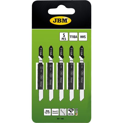 SET DE 5 HOJAS de sierra DE CALAR T118A PARA METAL PARA REF. 60010  JBM14993 (1/2)