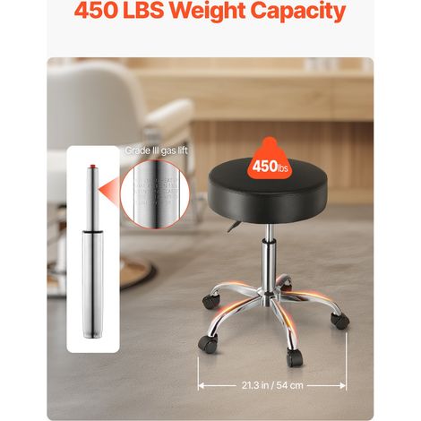 Tabouret à roulettes - capacité de poids 204 kg rond tabouret (1/5)