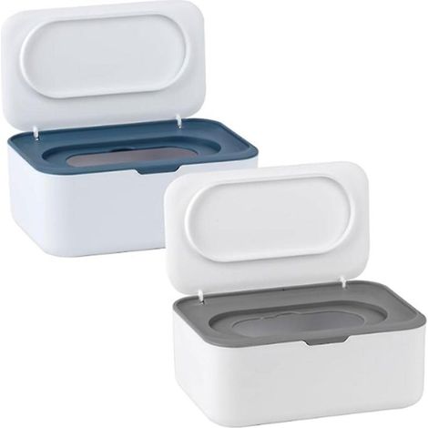 Feuchttuchspender (2er-Pack), Aufbewahrungsbox für Babytücher, staubdichte Taschentuchbox für Zuhause und Büro (1/5)